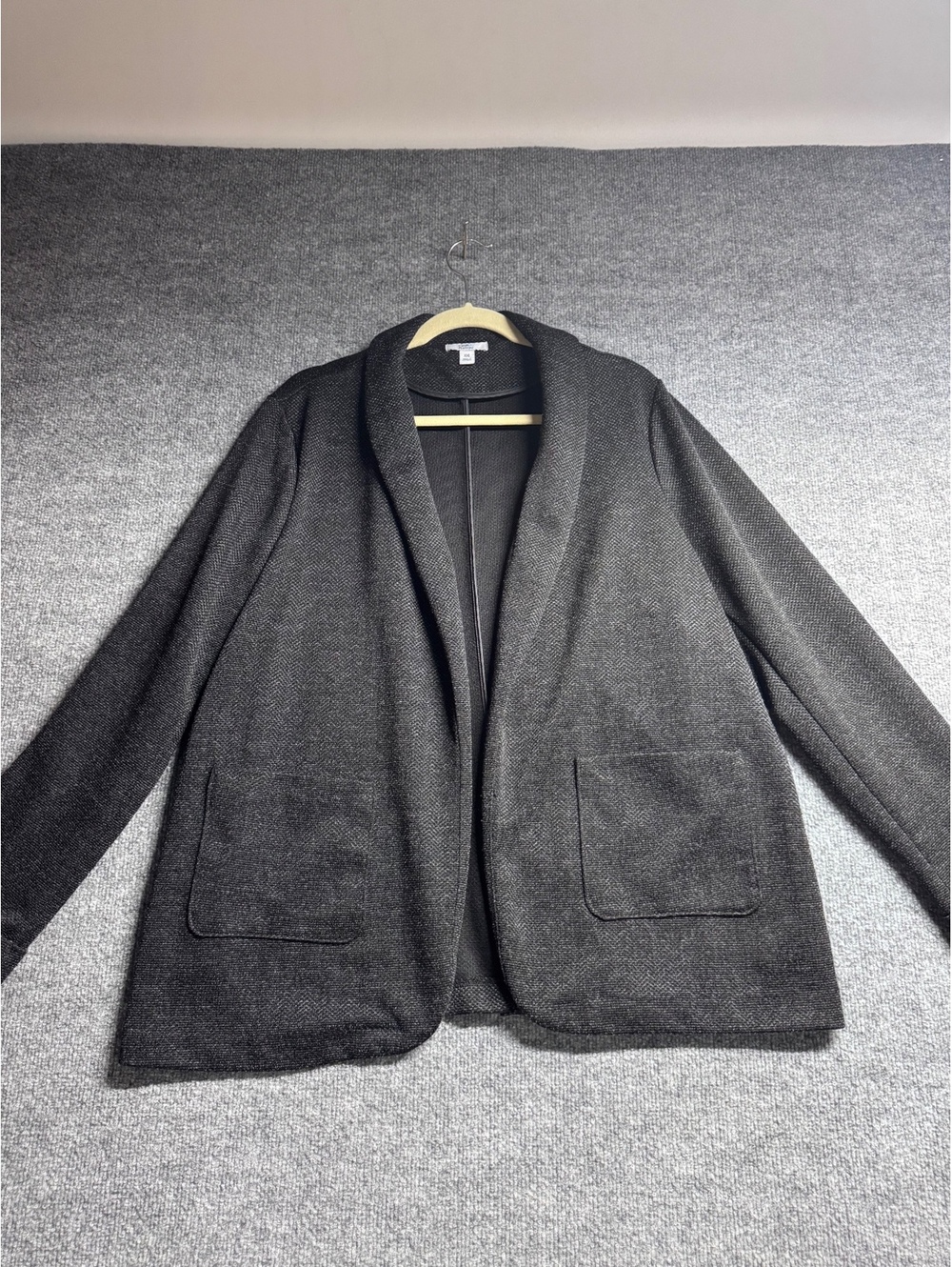 Croft & Barrow Women’s XXL Dark Gray Open Front Knit Blazer Jacket